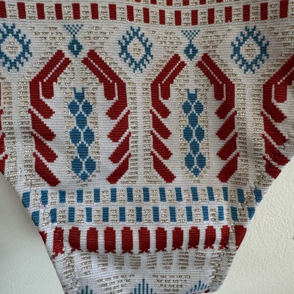 Dolores Cortés Pasarela Metallic Tribal Print One-Piece Swimsuit M - Picture 4 of 7